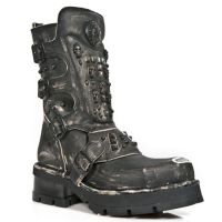 Ботинки M.1619MTL-S1 VINTAGE RASPADO NEGRO, PLANING NEGRO M3 OXIDO New Rock M.1619MTL-S1 - маленькая картинка