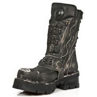 Ботинки M.1619MTL-S1 VINTAGE RASPADO NEGRO, PLANING NEGRO M3 OXIDO New Rock M.1619MTL-S1 - маленькая картинка