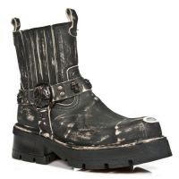Ботинки M.1621MTL-S1 VINTAGE RASPADO NEGRO, PLANING NEGRO NEW M3 OXI New Rock M.1621MTL-S1 - маленькая картинка