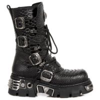 Ботинки M.373-S19 PITON RAW NEGRO, REACTOR NEGRO TOBERAS ORIF New Rock M.373-S19 - маленькая картинка