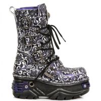 Ботинки M.373-S26 VINTAGE FLOWER POLAR BOX METAL LILA, TURBO LILA New Rock M.373-S26 - маленькая картинка