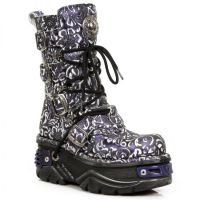 Ботинки M.373-S26 VINTAGE FLOWER POLAR BOX METAL LILA, TURBO LILA New Rock M.373-S26 - маленькая картинка