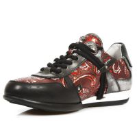 Ботинки M.HY001-S2 RAW NEGRO, VINTAGE FLOWER POLAR ROJO, BOX PLANE New Rock M.HY001-S2 - маленькая картинка