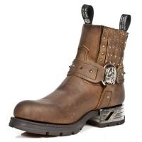Казаки M.MR027-C1 ALASKA CUERO MOTOROCK MARRON TACON ACERO New Rock M.MR027-C1 - маленькая картинка