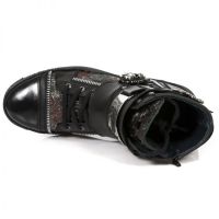 Ботинки M.PS028-C3 RAW NEGRO ITALI NEGRO VINTAGE-2 FLOWER ROJO PISA New Rock M.PS028-C3 - маленькая картинка