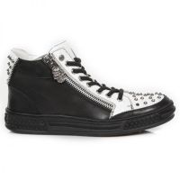 Ботинки M.PS029-C1 RAW NEGRO VINTAGE FLOWER BLANCO PLATA PISA NEGRO New Rock M.PS029-C1 - маленькая картинка