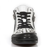 Ботинки M.PS029-C1 RAW NEGRO VINTAGE FLOWER BLANCO PLATA PISA NEGRO New Rock M.PS029-C1 - маленькая картинка