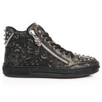 Ботинки M.PS029-C2 VINTAGE FLOWER NEGRO BOX ORO PISA NEGRO New Rock M.PS029-C2 - маленькая картинка