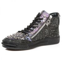 Ботинки M.PS029-C3 VINTAGE FLOWER NEGRO FLOWER LILA PISA NEGRO New Rock M.PS029-C3 - маленькая картинка