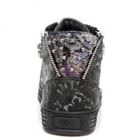 Ботинки M.PS029-C3 VINTAGE FLOWER NEGRO FLOWER LILA PISA NEGRO New Rock M.PS029-C3 - маленькая картинка