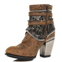 Ботинки M.TX002-C12 VINTAGE FLOWER ALASKA AVIADOR CRACK BRONCE TEXAS New Rock M.TX002-C12 - маленькая картинка