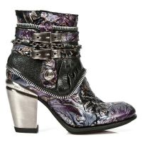 Ботинки M.TX002-R2 VINTAGE FLOWER LILA NOMADA NEGRO TEXAS NEGRO TEXA New Rock M.TX002-R2 - маленькая картинка