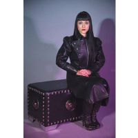 Кожаное пальто BLACK LEATHER WOMEN COAT New Rock W.COAT3010-S1-OFF - маленькая картинка