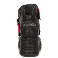 Ботинки CRUST NEGRO, RIBETE FLUOR FUCSIA, TURBO NEGRO New Rock M.1078-S3 - маленькая картинка