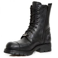 Сапоги NOMADA NEGRO BORDADOS GRIS LLAMAS FUEGO MOTORCYCLE New Rock M.7645-C1 - маленькая картинка