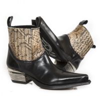 Казаки ITALI NEGRO, SNAKE CUERO, WEST NEGRO-ACERO TACON DALLAS ACERO New Rock M.7997-C1 - маленькая картинка
