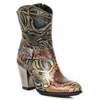 Сапоги MEXICO CUERO, TEXAS NEGRO TACON BULL ACERO New Rock M.BULL014-S1 - маленькая картинка