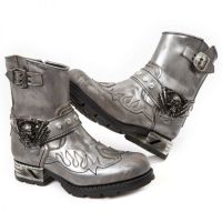 Казаки VINTAGE RASPADO ACERO VIVO ACERO MOTOROCK NEGRO New Rock M.MR041-C4 - маленькая картинка