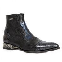Казаки PITON NEGRO GRAFITO REVESS AZUL PITONE NEGRO BOX New Rock M.NW133-S5 - маленькая картинка