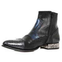 Казаки PITON NEGRO GRAFITO REVESS AZUL PITONE NEGRO BOX New Rock M.NW133-S5 - маленькая картинка