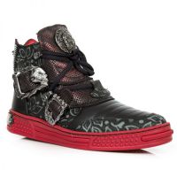 Кеды FLORAL NEGRO CRUST NEGRO BRUMA BOX METAL ROJO, 20 DAYS SERVICE TIME New Rock M.PS049-C7 - маленькая картинка