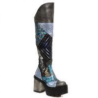 Сапоги BOX PLANE GRABADO DIAMANTE PITONE AZUL REVESS AZ New Rock M.SEVE33-C2 - маленькая картинка