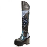 Сапоги BOX PLANE GRABADO DIAMANTE PITONE AZUL REVESS AZ New Rock M.SEVE33-C2 - маленькая картинка