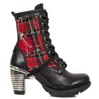 Сапоги ITALI NEGRO TELA ESCOCESA ROJA TRAIL NEGRO-2 New Rock M.TR027-S1 - маленькая картинка