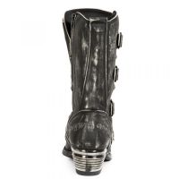 Казаки M.WST022-S1 VINTAGE RASPADO NEGRO BORDADOS GRIS LLAMAS FUEGO New Rock M.WST022-S1 - маленькая картинка