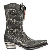 Казаки M.WST022-S1 VINTAGE RASPADO NEGRO BORDADOS GRIS LLAMAS FUEGO New Rock M.WST022-S1 - маленькая картинка