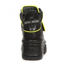 Ботинки M.1077-S1 CRUST NEGRO, RIBETE FLUOR AMARILLO, TURBO NEGRO New Rock M.1077-S1 - маленькая картинка