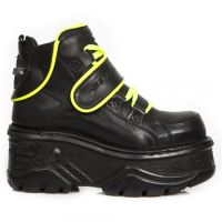 Ботинки M.1077-S1 CRUST NEGRO, RIBETE FLUOR AMARILLO, TURBO NEGRO New Rock M.1077-S1 - маленькая картинка