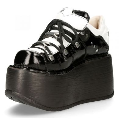 Ботинки M-120N-S49 CHAROL ARRUGADO NEGRO, CHAROL ARRUGADO NEGRO, NAPA BLANCA, MARTE NEGRO New Rock M.120N-S49 - маленькая картинка