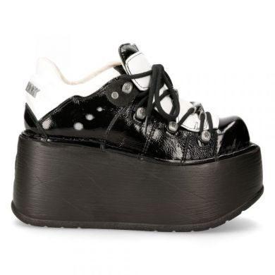 Ботинки M-120N-S49 CHAROL ARRUGADO NEGRO, CHAROL ARRUGADO NEGRO, NAPA BLANCA, MARTE NEGRO New Rock M.120N-S49 - маленькая картинка