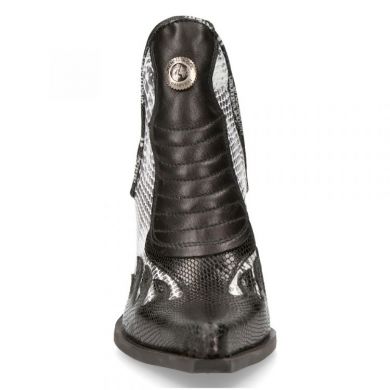 Ботильоны M-BULL020-C11 PITONE NEGRO, PITON BLANCO LUXOR NEGRO BULL NEGRO TACON KANSAS ACERO New Rock M.BULL020-C11 - маленькая картинка