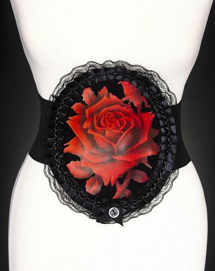 Пояс Waist elastic belt RED ROSE in lace frame Re-Style Waist elastic belt RED ROSE in lace frame Изображение 1