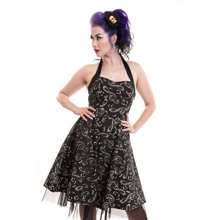  KASIE DRESS LADIES BLACK/WHITE Rockabella D-KASIE-BW  1