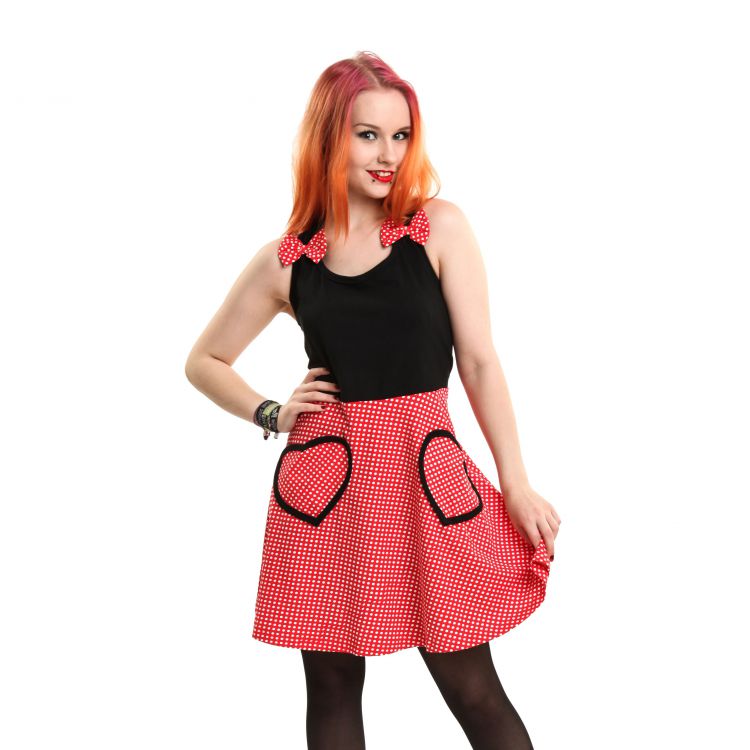  MIMMIE DRESS LADIES BLACK/RED Rockabella D-MIMMIE-BR  1