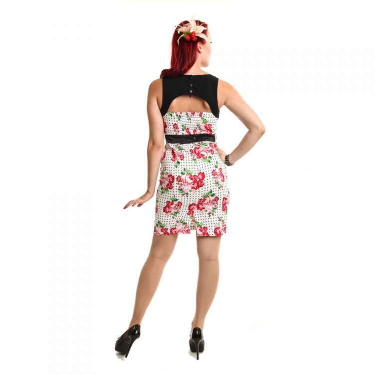  OPHELIA DRESS LADIES ROSE POLKA WHITE Rockabella D-OPHELIA-RPW  2
