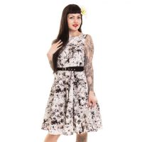  AUDREY DRESS LADIES BLACK FLOWER - 