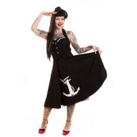  SAIL AWAY ANCHOR DRESS LADIES BLACK - 