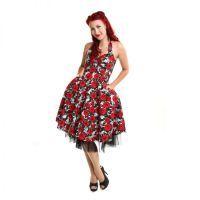  BECCA DRESS LADIES SKULL ROSE RED - 