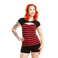  JOANNE TOP LADIES BLACK/RED - 