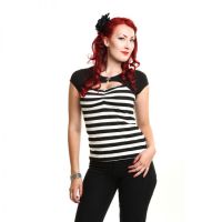 JOANNE TOP LADIES BLACK/WHITE - 