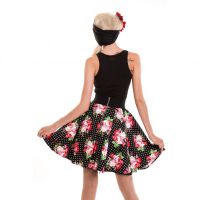 Юбка SWING SKIRT LADIES BLACK/ROSE POLKA Rockabella S-SWING-BR - маленькая картинка