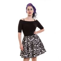  SWING SKIRT LADIES WHITE/BLACKROSE - 