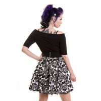 Юбка SWING SKIRT LADIES WHITE/BLACKROSE Rockabella S-SWING-WB - маленькая картинка