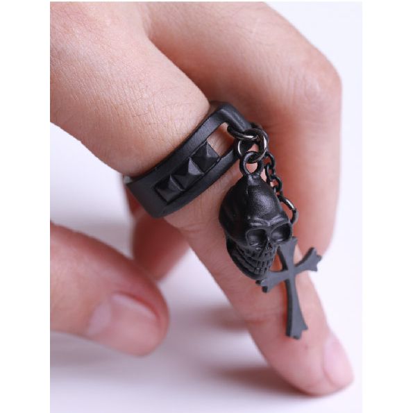 skull cross ring RQ-BL 1004bk  2