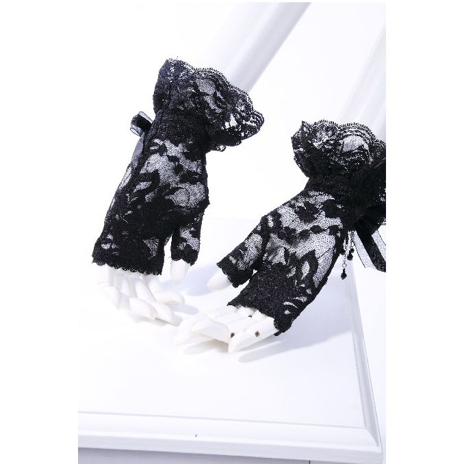  bow fingerless gloves RQ-BL 1017bk /  /  /  /  3