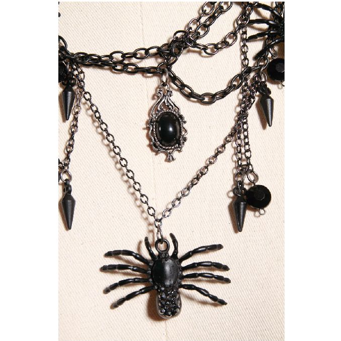  spiders beads necklace RQ-BL 1021bk  2